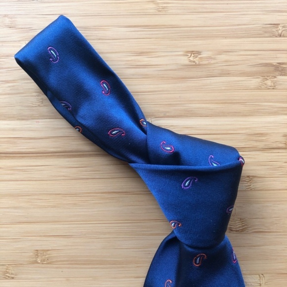 Altea Milano Silk Tie In Rich Dark Blue - Picture 4 of 6